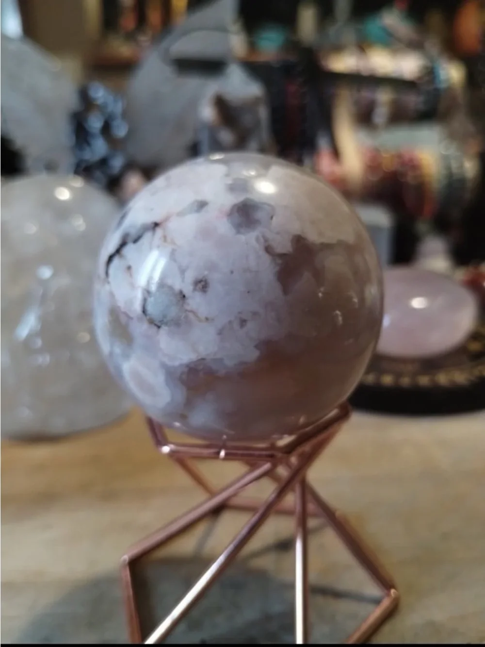 Pink amethyst sphere UHQ